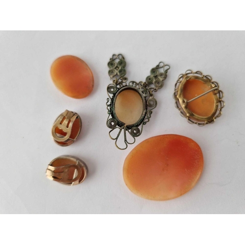 98 - A cameo pair earrings etc.