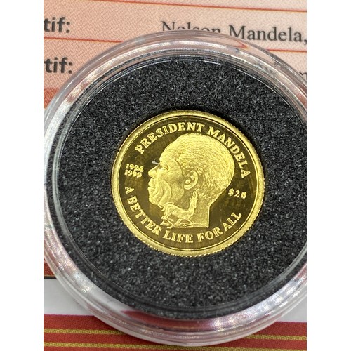 1692 - Another 24 carat miniature coin multi C.I.A Sierra Leone  - Nelson Mandela 2004