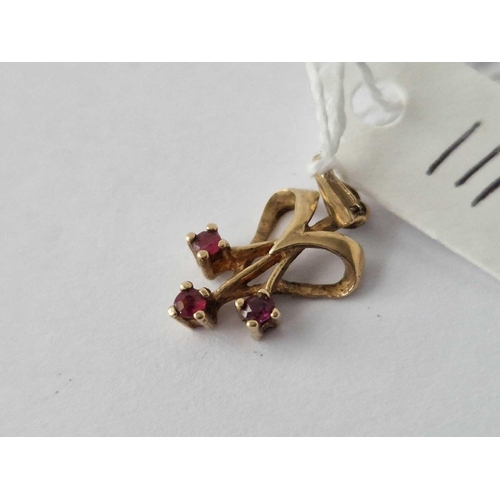 111 - A Ruby Pendant 9Ct