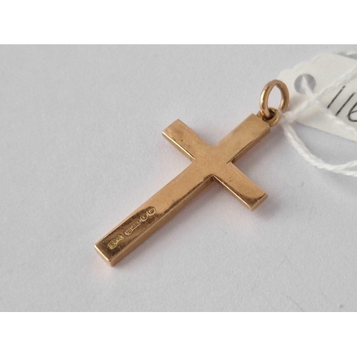 116 - A Antique Cross Pendant London 1912 15Ct Gold 4 Cm 7 Gms