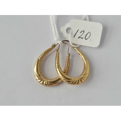 120 - A Pair Of Hoop Earrings 9Ct 1.4 Gms