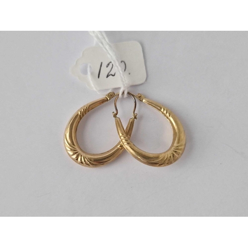 120 - A Pair Of Hoop Earrings 9Ct 1.4 Gms