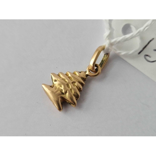 13 - A Gold Christmas Tree Charm Pendant