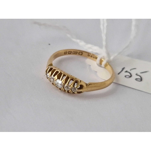 155 - A Five Stone Diamond Ring 18Ct Gold