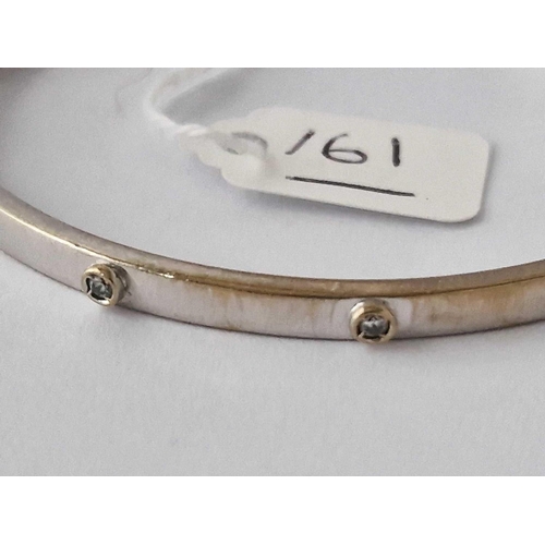 161 - A White Gold Diamond Set Bangle 9Ct 6 Gms