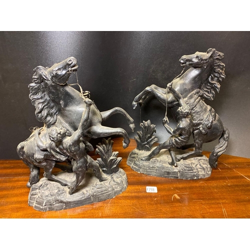 1718 - A pair of SPELTER Marley Horse 15 inches high