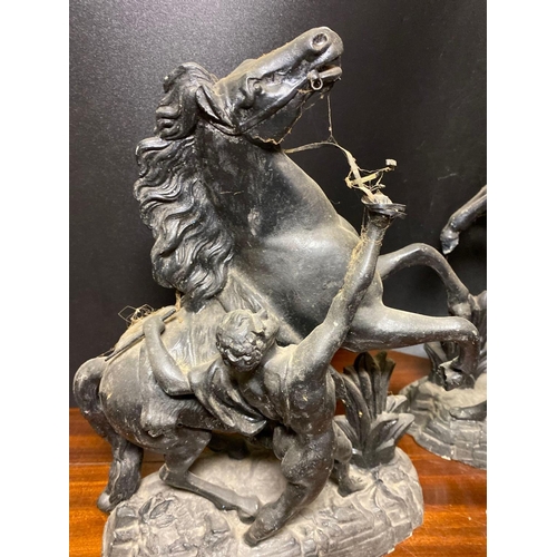 1718 - A pair of SPELTER Marley Horse 15 inches high