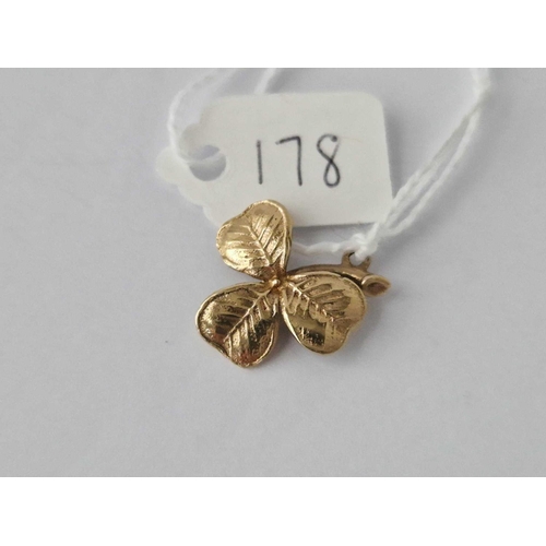 178 - A Shamrock Charm 9Ct 1.8 Gms