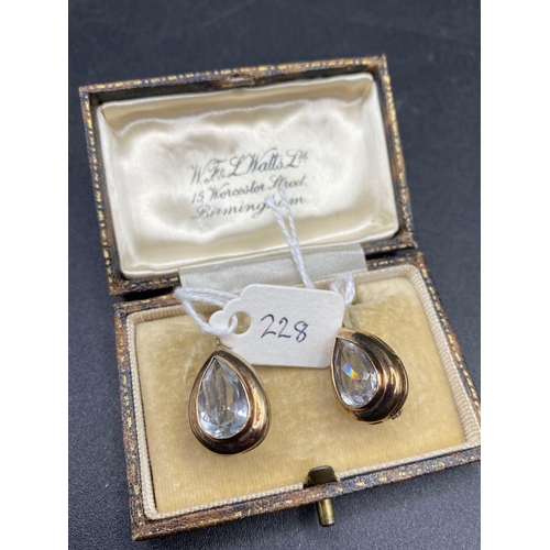 228 - A Pair Of Cased Silver Earrings One Damaged In Box