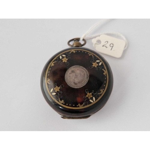 29 - A Antique Inlay Victorian Purse In The Form Of A Pocket Watch