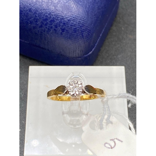 5 - A Single Stone Diamond Ring 18Ct Gold Size M 2.6 Gms Boxed