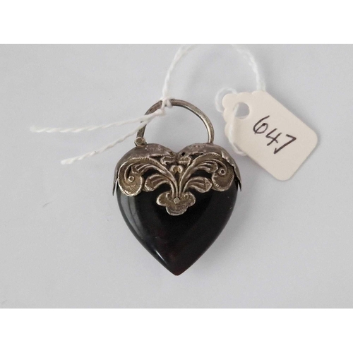 647 - A Large Antique Heart Lock Clasp