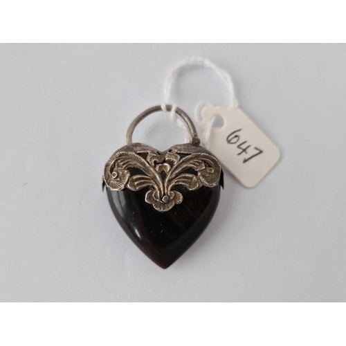 647 - A Large Antique Heart Lock Clasp