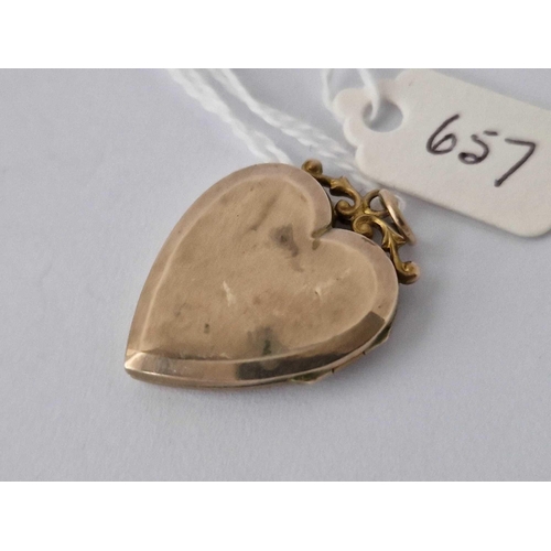 657 - A Gold Back And Front Heart Locket With Garnet And Pearls