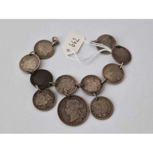 662 - A Silver Canadian Coin Bracelet