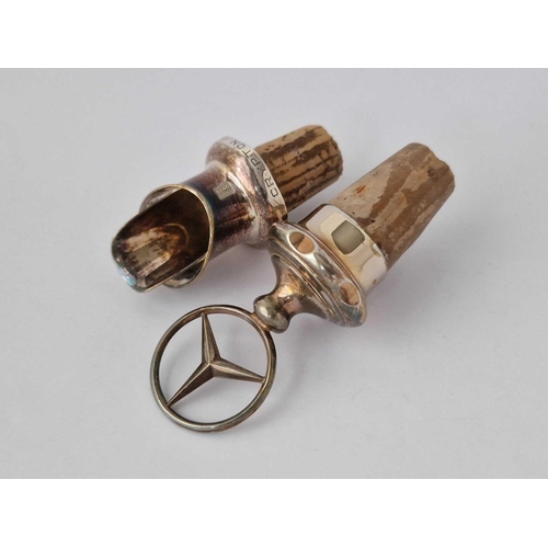 664 - A Plated Mercedes Wine Bottle Pourer And One Other