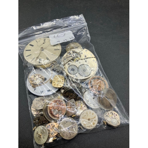 667 - A Quantity Of Watch Movements