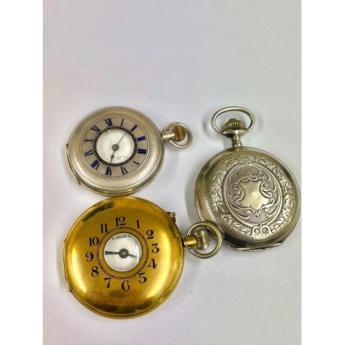 678 - Gents X2 Silver Hunter Pocket Watch & X1 Other