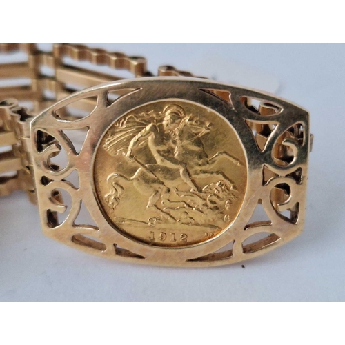 75 - A Quality � Sovereign & 9Ct Gate Bracelet 21G Inc