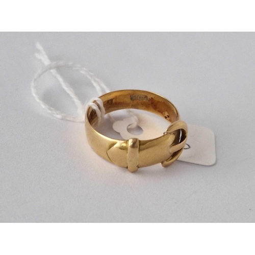 86 - A Buckle Ring 18Ct Gold Size U 6.4 Gms