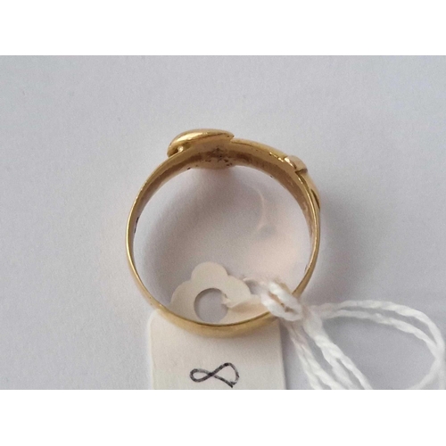 86 - A Buckle Ring 18Ct Gold Size U 6.4 Gms