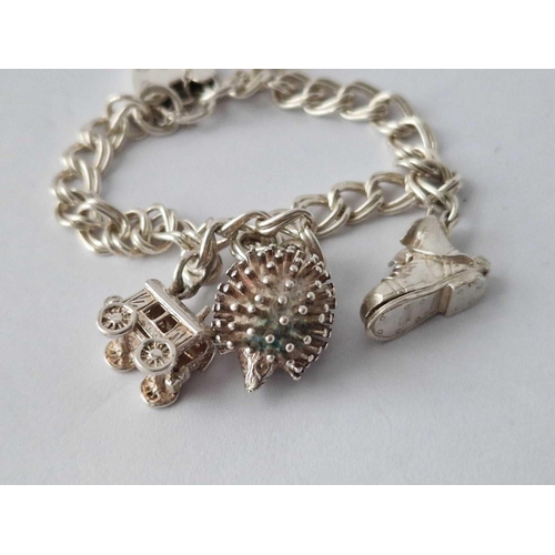 90 - A Silver Charm Bracelet 24 Gms