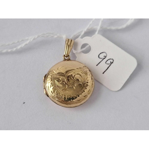 99 - A Circular Back And Front Locket 9Ct