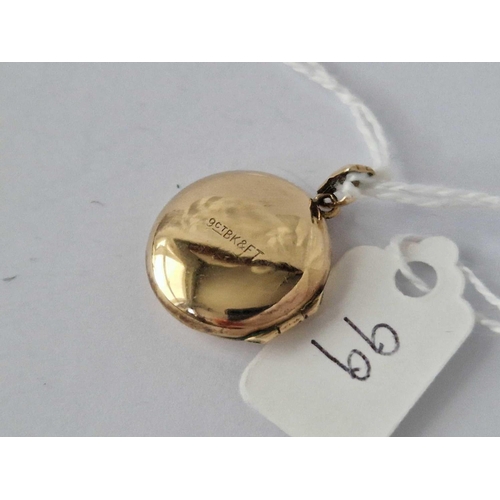 99 - A Circular Back And Front Locket 9Ct