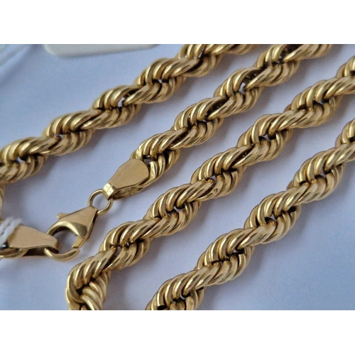 104 - A Good Rope Twist Necklace 18C Gold 17 Inch 26 Gms