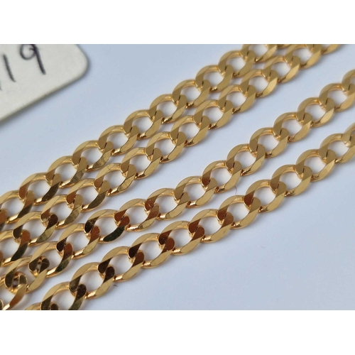 119 - A Long Flat Link Neck Chain 9Ct 23 Inch