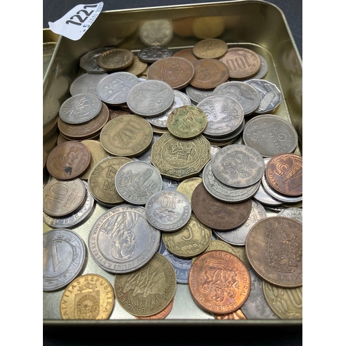 1221 - Interesting Tin Of World Coins