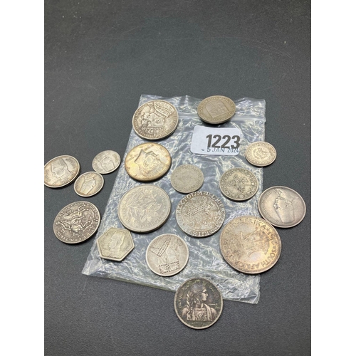 1223 - Large Group Of Foreign Coinage, Mostly Silver