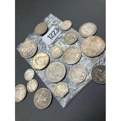 1223 - Large Group Of Foreign Coinage, Mostly Silver