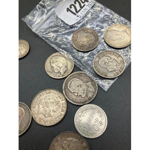 1224 - Group Of European Silver Coinage Incl; Spain And Sweden