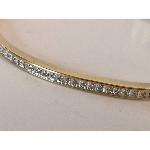 123 - Gold Diamond Set Hinged Bangle