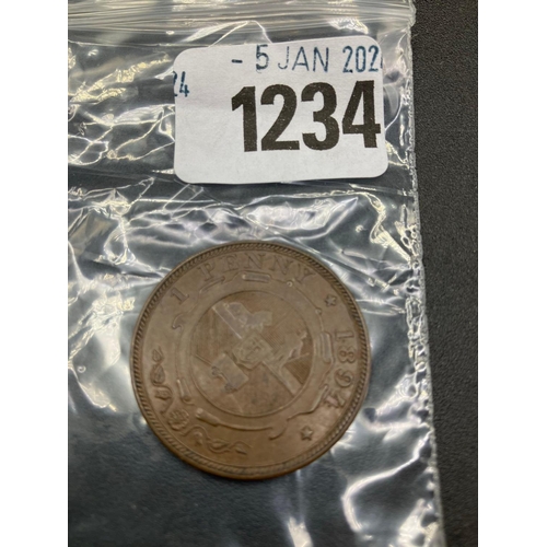 1234 - South Africa Penny 1894, Scarce In Great Condition