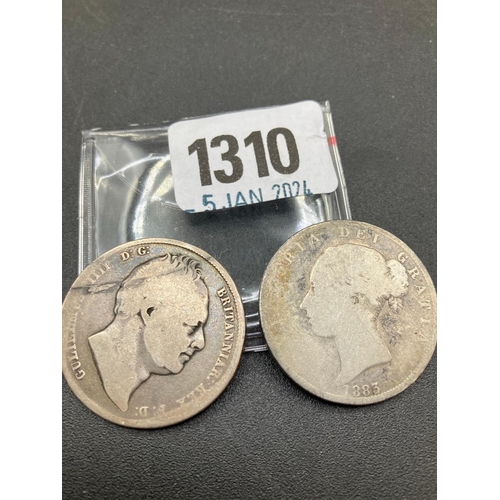 1310 - Half-Crowns 1834 And 1883