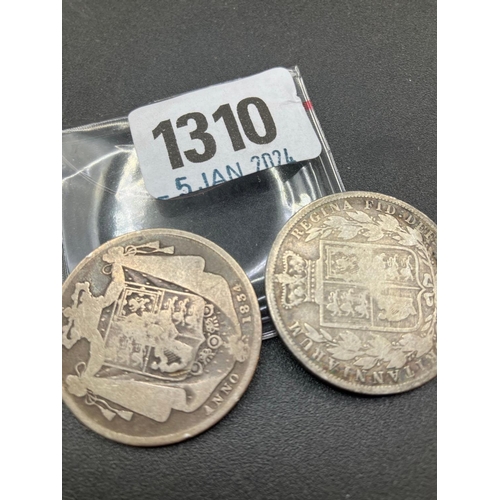 1310 - Half-Crowns 1834 And 1883