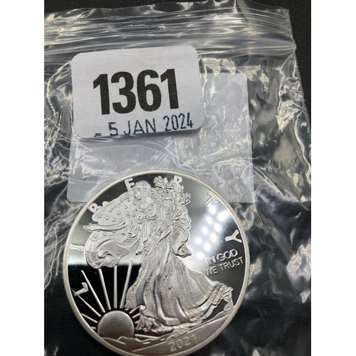 1361 - One Dollar 1Oz Fine Silver 2021