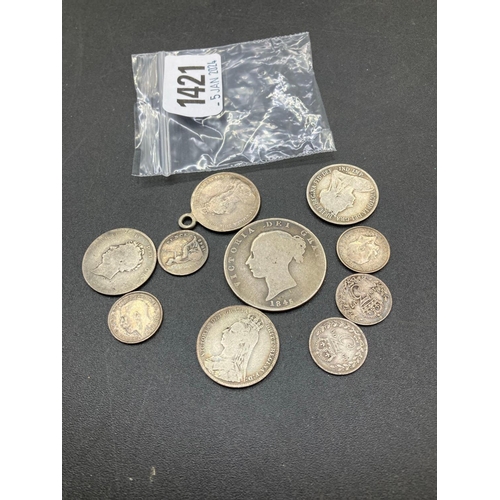 1421 - 1844 Half-Crown Plus Other 925 Silver Coins 41 G