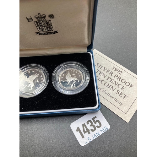 1435 - 2001 And 2002 Pair Of Silver Proof Pound Coins