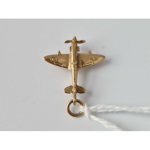 145 - A Spitfire Aeroplane Charm 9Ct 1.8g