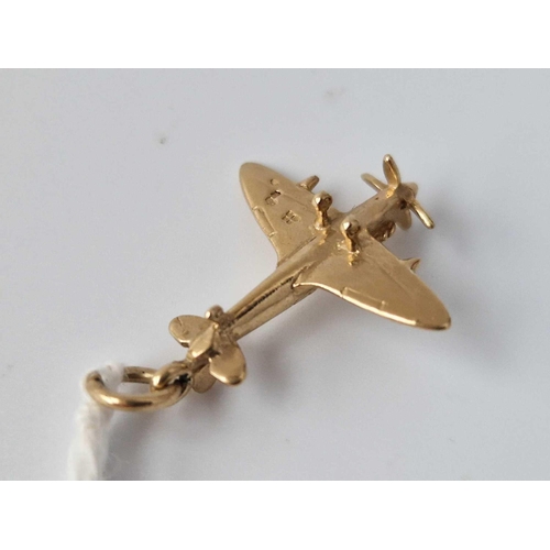 145 - A Spitfire Aeroplane Charm 9Ct 1.8g