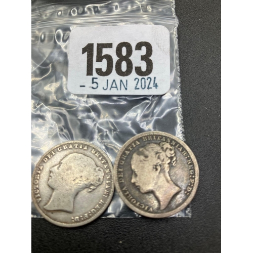 1583 - Shillings 1866 + 1878