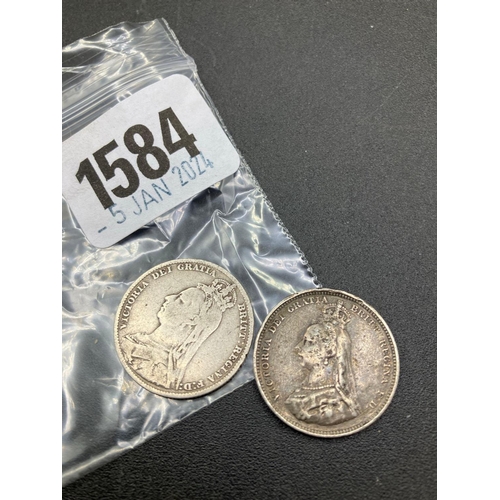 1584 - Shillings 1887  + 1890