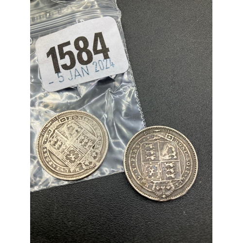 1584 - Shillings 1887  + 1890