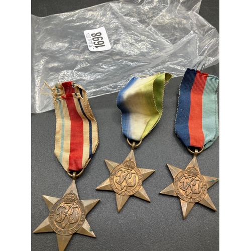 1698 - Three WWII Star Medals & Another