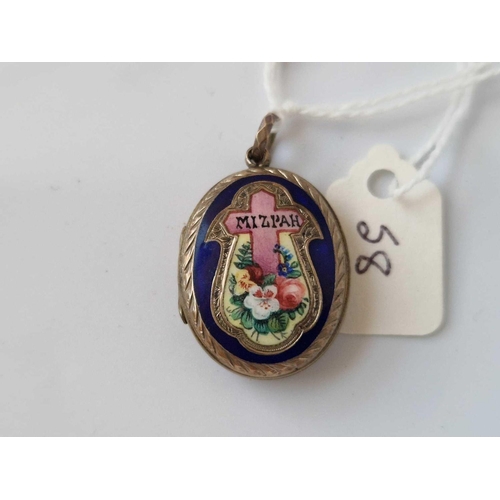 58 - A Victorian Gold Back And Front Enamel Mizpah Locket