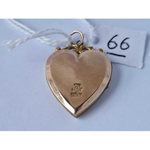 66 - An Edwardian Stone Set Opening 9Ct B&F Heart Locket  4.6G