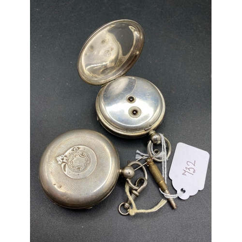 732 - Two Gents Silver Pocket Watches With Keys And Seconds Dial